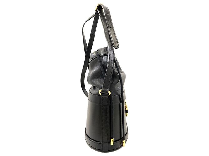 Borsa a secchiello Gucci Horsebit in pelle nera Nero - vista 3