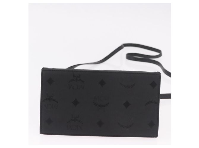 Borsa MCM Logogram Vicetos PVC 2way Nera Oro Auth 183880A Nero D'oro - vista 11