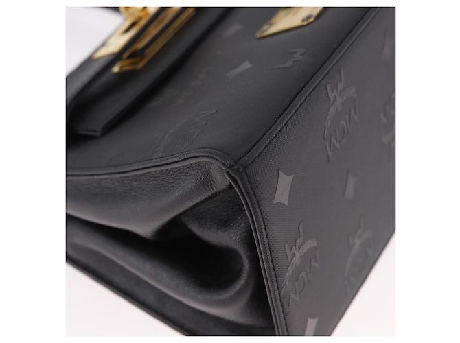 Borsa MCM Logogram Vicetos PVC 2way Nera Oro Auth 183880A Nero D'oro - vista 12