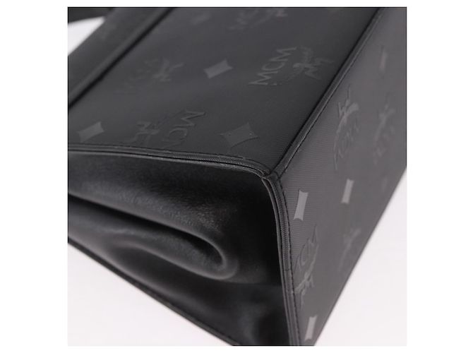 Borsa MCM Logogram Vicetos PVC 2way Nera Oro Auth 183880A Nero D'oro - vista 14