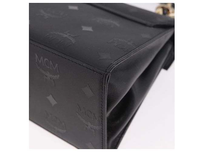 Borsa MCM Logogram Vicetos PVC 2way Nera Oro Auth 183880A Nero D'oro - vista 15