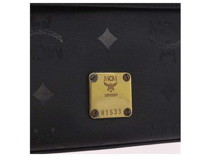 Borsa MCM Logogram Vicetos PVC 2way Nera Oro Auth 183880A Nero D'oro - vista 16