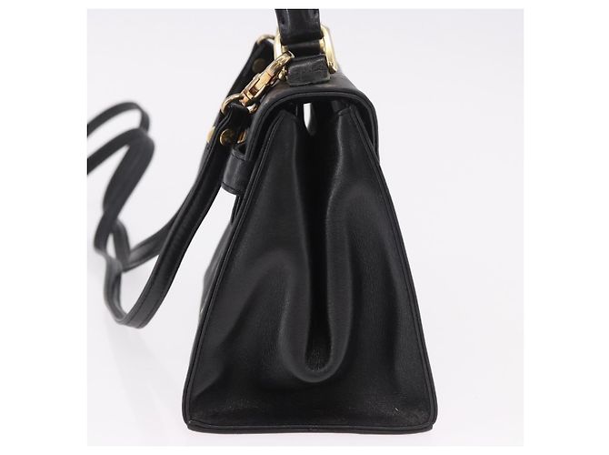 Borsa MCM Logogram Vicetos PVC 2way Nera Oro Auth 183880A Nero D'oro - vista 4