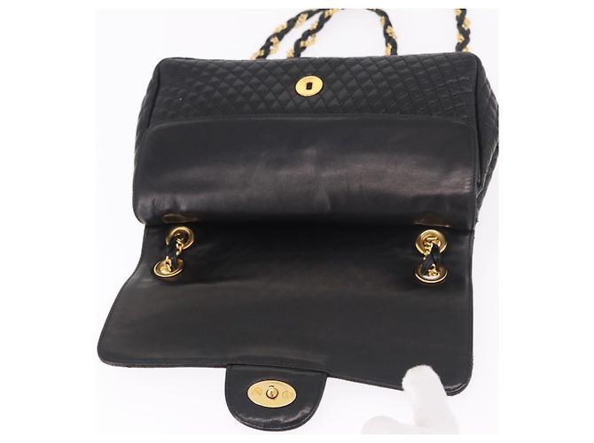 Borsa a Spalla con Catena BALLY in Pelle Nera e Oro Auth kk688A Nero D'oro - vista 15