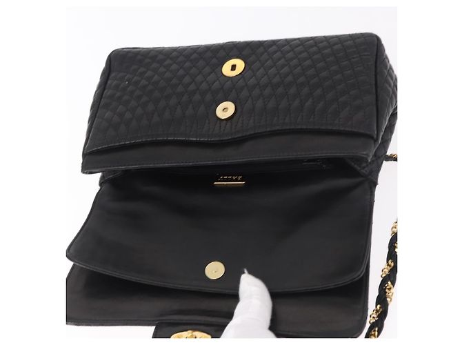 Borsa a Spalla con Catena BALLY in Pelle Nera e Oro Auth kk688A Nero D'oro - vista 16
