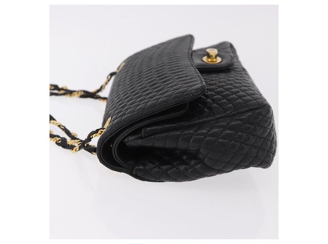 Borsa a Spalla con Catena BALLY in Pelle Nera e Oro Auth kk688A Nero D'oro - vista 5