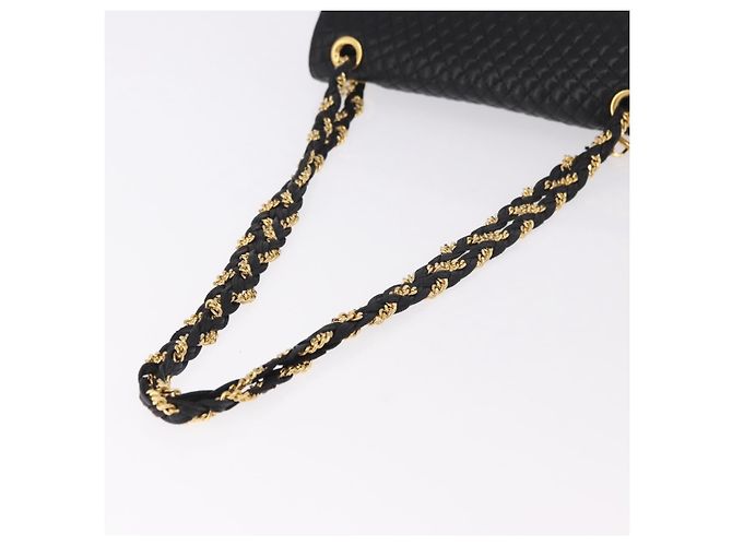 Borsa a Spalla con Catena BALLY in Pelle Nera e Oro Auth kk688A Nero D'oro - vista 7