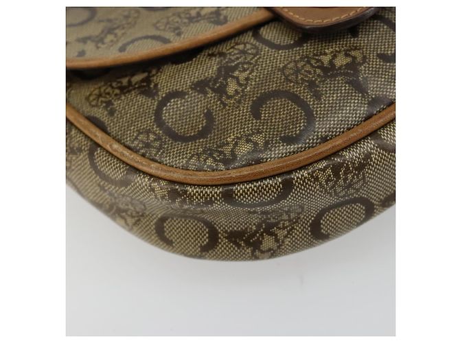 Céline Borsa a tracolla CELINE C Sulky PVC Beige Oro Auth BA13337 D'oro - vista 11