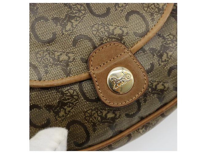 Céline Borsa a tracolla CELINE C Sulky PVC Beige Oro Auth BA13337 D'oro - vista 14