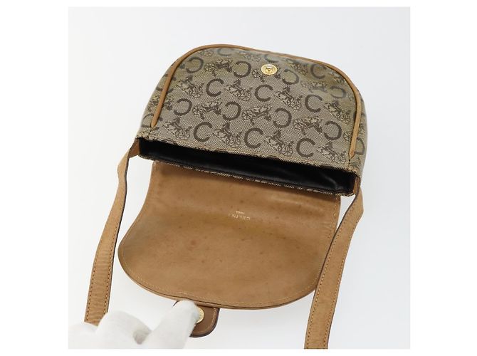 Céline Borsa a tracolla CELINE C Sulky PVC Beige Oro Auth BA13337 D'oro - vista 15