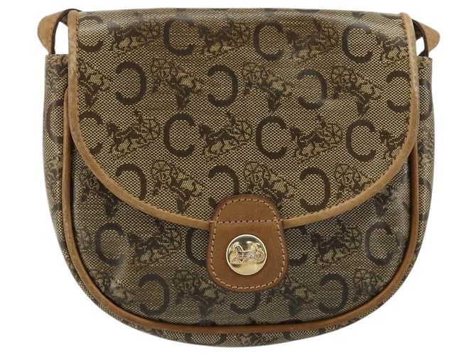 Céline Borsa a tracolla CELINE C Sulky PVC Beige Oro Auth BA13337 D'oro - vista 2