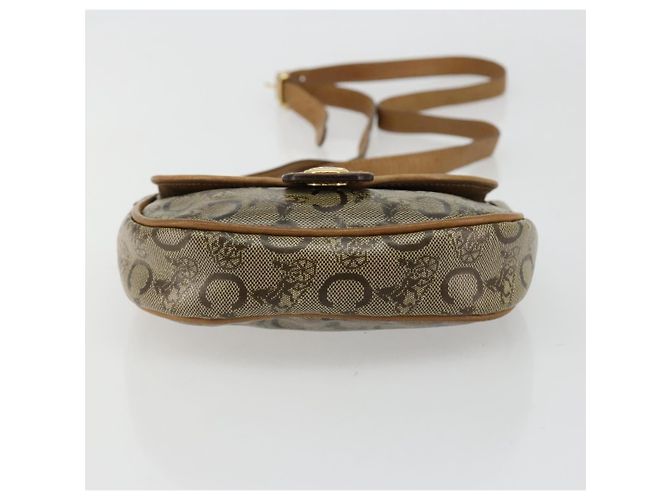 Céline Borsa a tracolla CELINE C Sulky PVC Beige Oro Auth BA13337 D'oro - vista 9