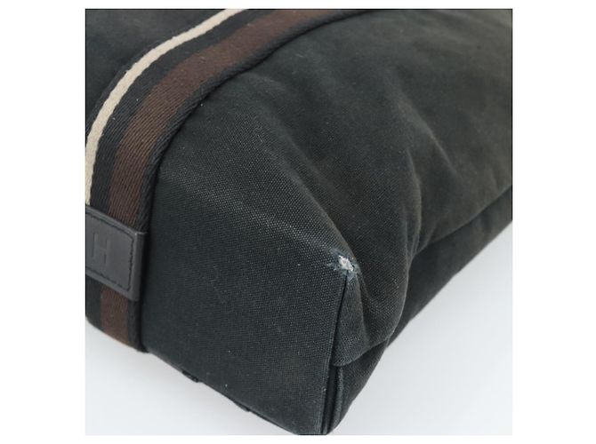 Hermès HERMES Troca Vertical Tote Bag Baumwolle Schwarz Silber Authentisch ar13941 - Ansicht 12