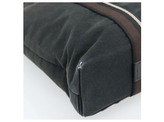 Hermès HERMES Troca Vertical Tote Bag Baumwolle Schwarz Silber Authentisch ar13941 - Ansicht 13