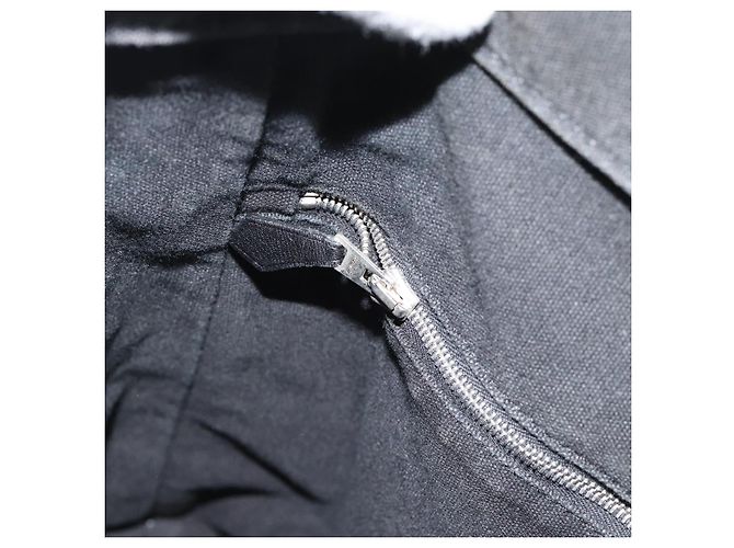 Hermès HERMES Troca Vertical Tote Bag Baumwolle Schwarz Silber Authentisch ar13941 - Ansicht 17