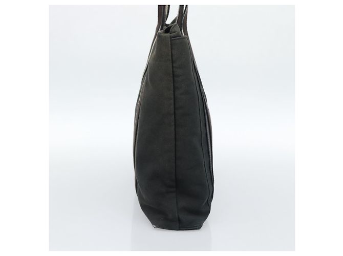 Hermès HERMES Troca Vertical Tote Bag Baumwolle Schwarz Silber Authentisch ar13941 - Ansicht 4