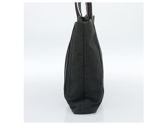 Hermès HERMES Troca Vertical Tote Bag Baumwolle Schwarz Silber Authentisch ar13941 - Ansicht 5