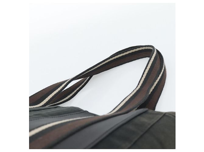 Hermès HERMES Troca Vertical Tote Bag Baumwolle Schwarz Silber Authentisch ar13941 - Ansicht 8