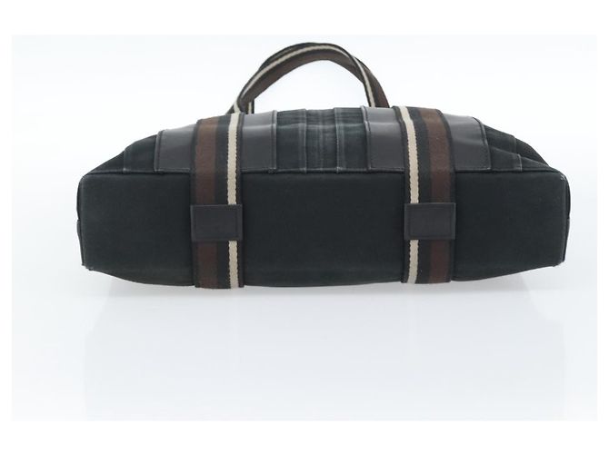 Hermès HERMES Troca Vertical Tote Bag Baumwolle Schwarz Silber Authentisch ar13941 - Ansicht 9