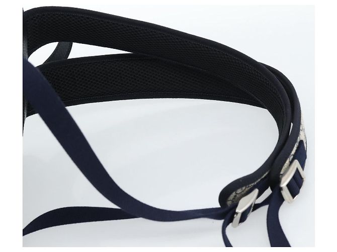 Zaino GUCCI GG Supreme Sherry Line PVC Blu Navy Argento Rosso 547965 Auth ka4697SAM - vista 10