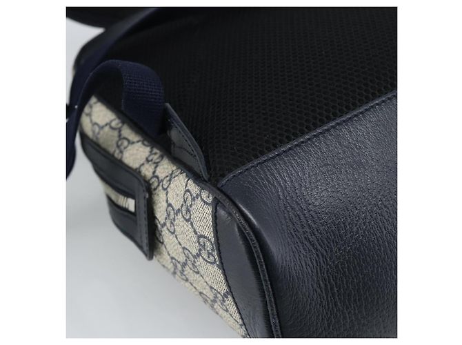 Zaino GUCCI GG Supreme Sherry Line PVC Blu Navy Argento Rosso 547965 Auth ka4697SAM - vista 15