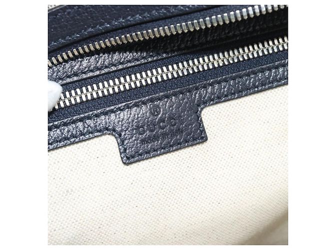 Zaino GUCCI GG Supreme Sherry Line PVC Blu Navy Argento Rosso 547965 Auth ka4697SAM - vista 18