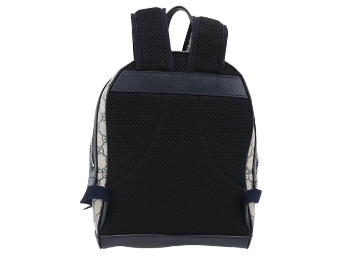 Zaino GUCCI GG Supreme Sherry Line PVC Blu Navy Argento Rosso 547965 Auth ka4697SAM - vista 3