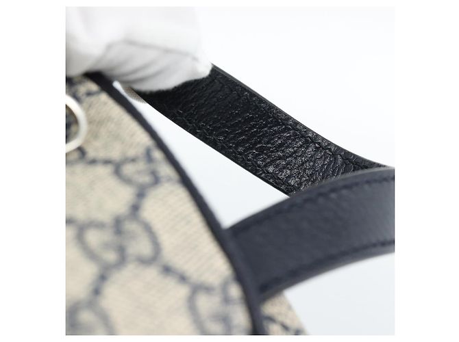 Zaino GUCCI GG Supreme Sherry Line PVC Blu Navy Argento Rosso 547965 Auth ka4697SAM - vista 8