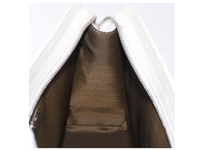 Clutch FENDI in pelle bianco e argento Auth ep14814 - vista 15