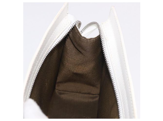 Clutch FENDI in pelle bianco e argento Auth ep14814 - vista 16