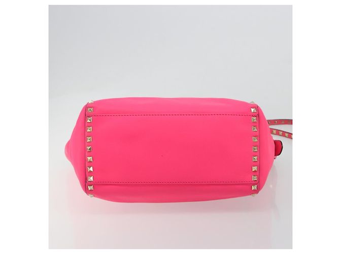 Bolso Tote VALENTINO Studs de cuero 2way Pink Gold Auth BA13319 Rosa Dorado - vista 11
