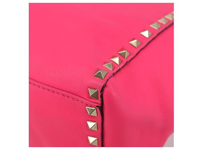 Bolso Tote VALENTINO Studs de cuero 2way Pink Gold Auth BA13319 Rosa Dorado - vista 12