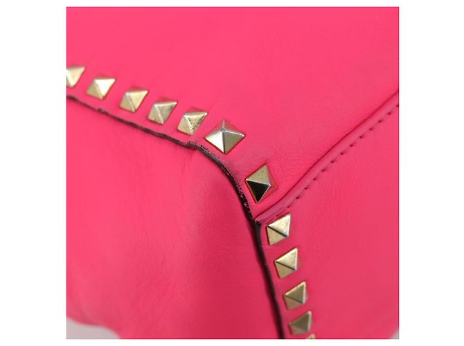 Bolso Tote VALENTINO Studs de cuero 2way Pink Gold Auth BA13319 Rosa Dorado - vista 13
