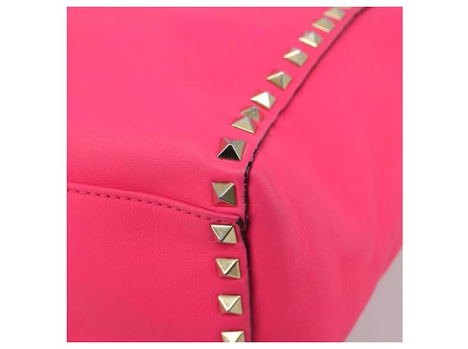 Bolso Tote VALENTINO Studs de cuero 2way Pink Gold Auth BA13319 Rosa Dorado - vista 14