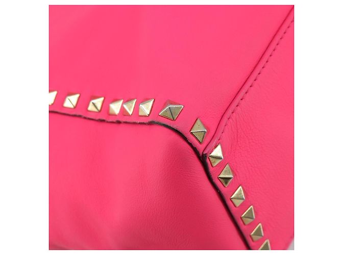 Bolso Tote VALENTINO Studs de cuero 2way Pink Gold Auth BA13319 Rosa Dorado - vista 15