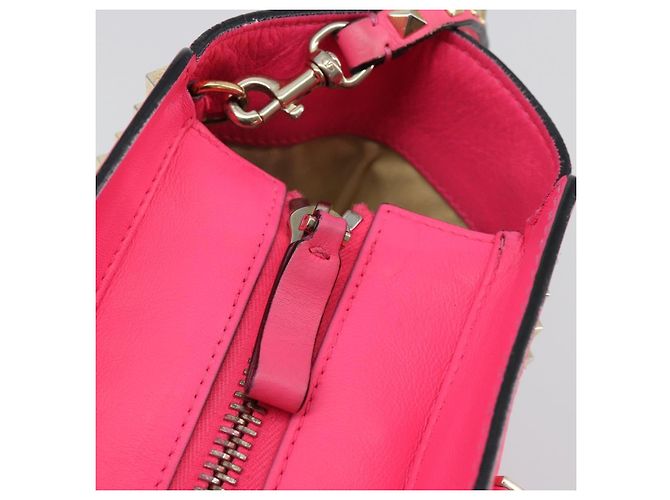 Bolso Tote VALENTINO Studs de cuero 2way Pink Gold Auth BA13319 Rosa Dorado - vista 19