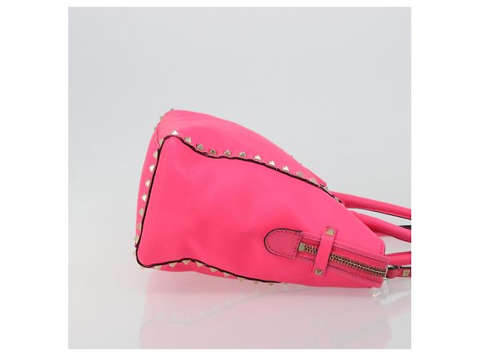 Bolso Tote VALENTINO Studs de cuero 2way Pink Gold Auth BA13319 Rosa Dorado - vista 4