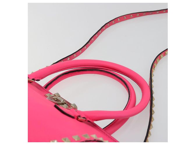 Bolso Tote VALENTINO Studs de cuero 2way Pink Gold Auth BA13319 Rosa Dorado - vista 8