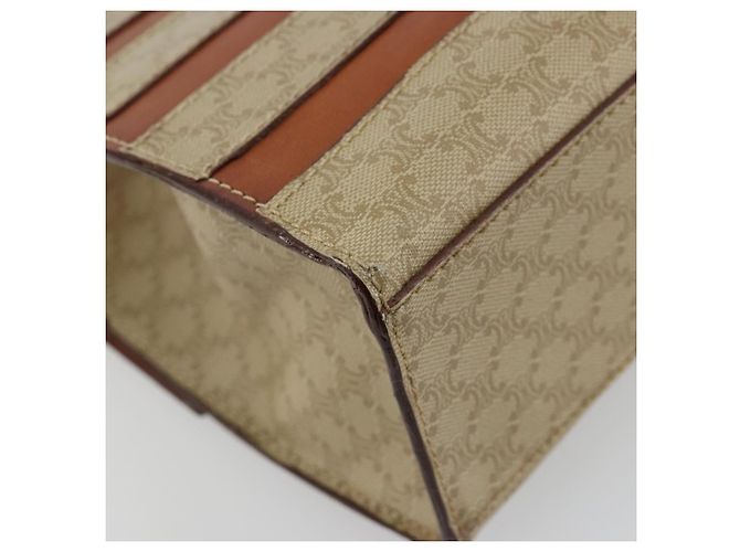 Céline Borsa CELINE Macadam Canvas PVC Beige Oro Auth 184585 D'oro - vista 13