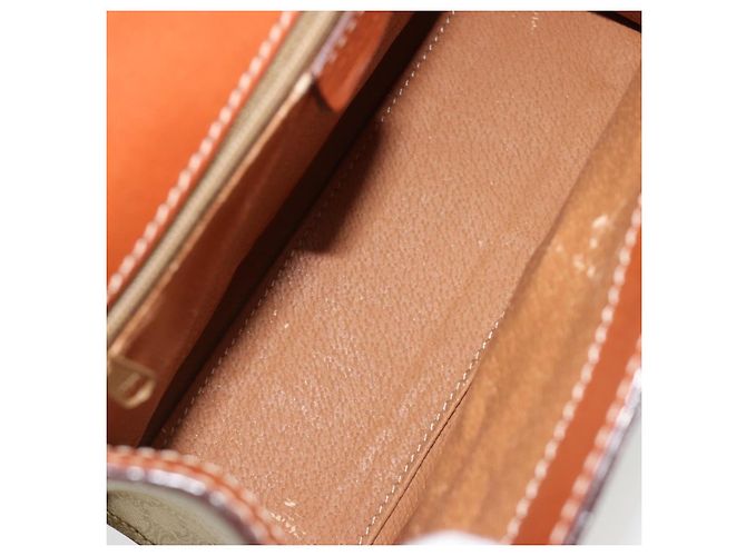 Céline Borsa CELINE Macadam Canvas PVC Beige Oro Auth 184585 D'oro - vista 16