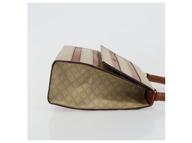 Céline Borsa CELINE Macadam Canvas PVC Beige Oro Auth 184585 D'oro - vista 4