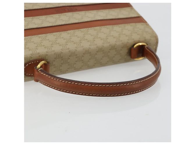 Céline Borsa CELINE Macadam Canvas PVC Beige Oro Auth 184585 D'oro - vista 7