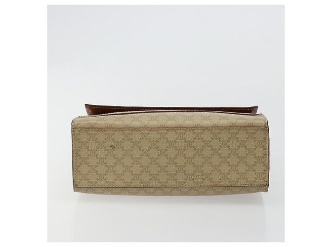 Céline Borsa CELINE Macadam Canvas PVC Beige Oro Auth 184585 D'oro - vista 9