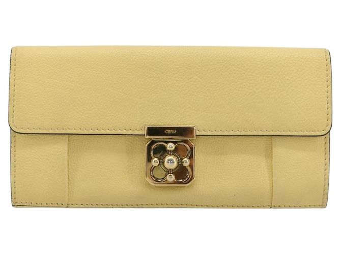 Chloé Cartera larga Chloe de cuero amarillo Auth BA13434A - vista 2