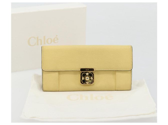 Chloé Cartera larga Chloe de cuero amarillo Auth BA13434A - vista 22