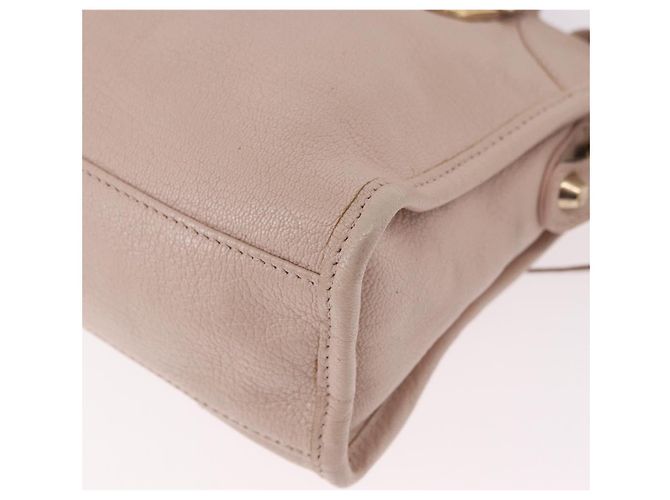 BALENCIAGA Borsa Mini City Classic Metallic Edge in pelle 2way Rosa Auth 185449V - vista 15