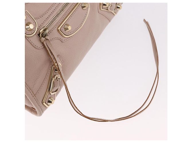 BALENCIAGA Borsa Mini City Classic Metallic Edge in pelle 2way Rosa Auth 185449V - vista 16