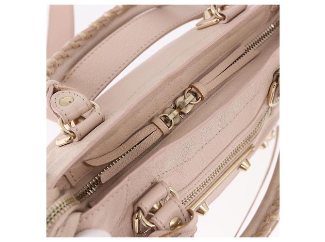 BALENCIAGA Borsa Mini City Classic Metallic Edge in pelle 2way Rosa Auth 185449V - vista 18