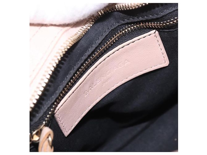BALENCIAGA Borsa Mini City Classic Metallic Edge in pelle 2way Rosa Auth 185449V - vista 19