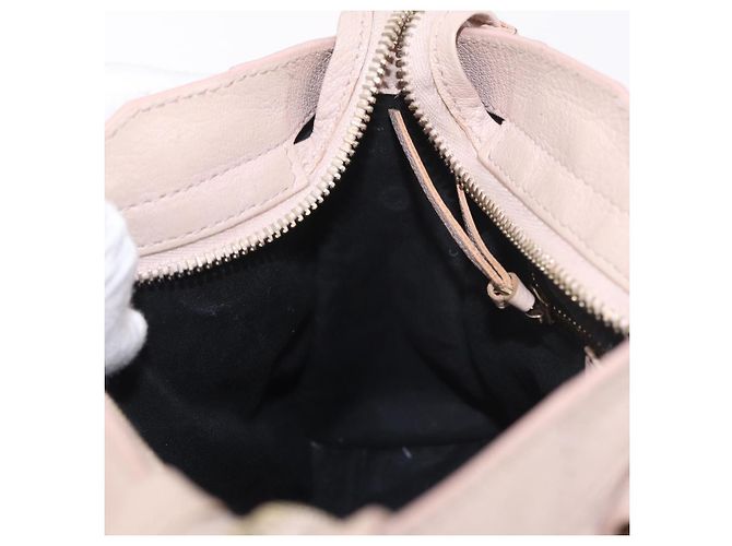 BALENCIAGA Borsa Mini City Classic Metallic Edge in pelle 2way Rosa Auth 185449V - vista 22